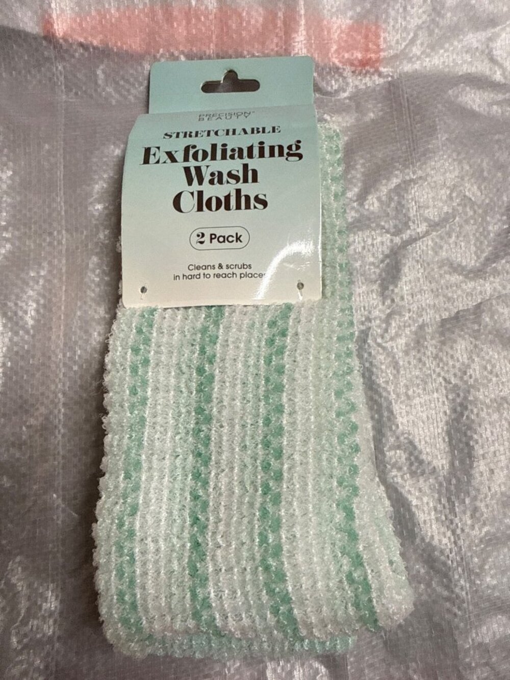 Precision Beauty Stretchable Exfoliating Wash Cloths 2 Pack Brand New